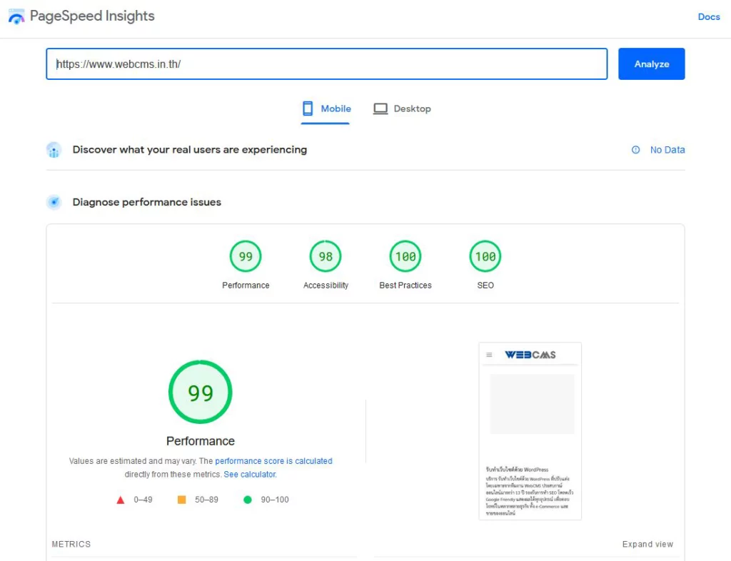 PageSpeed สำคัญ 1 สเต็ปที่ไม่ควรมองข้าม 1 pagespeed